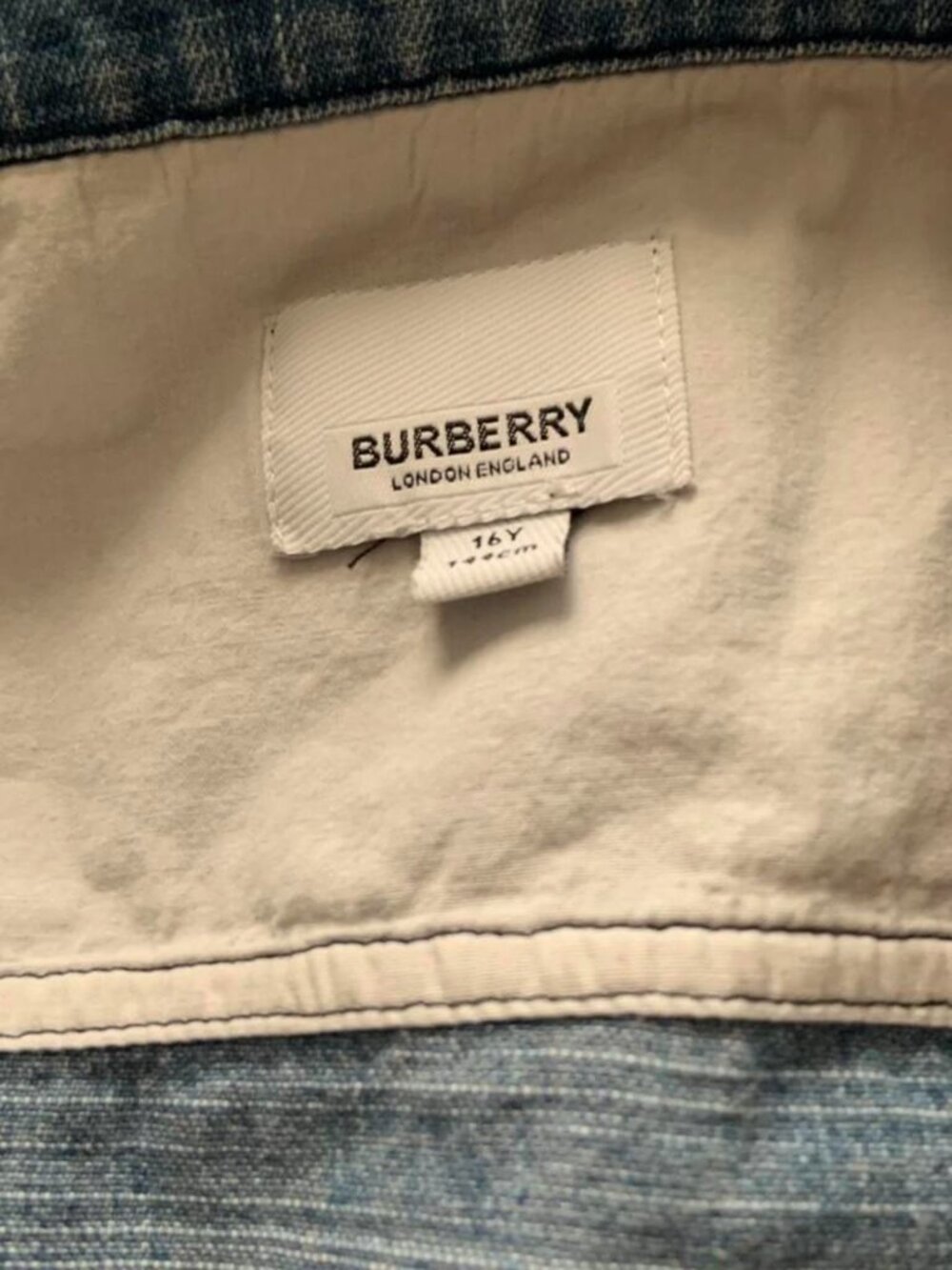 Authentic Burberry Logo Denim Trucker Jacket 16Y - Picture 2 of 13
